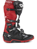 Alpinestars Honda Tech 7 Enduro Drystar®, botas de moto para enduro, color negro y rojo brillante con detalles en blanco, múltiples hebillas de ajuste, suela robusta para agarre todoterreno, tecnología impermeable Drystar® y logotipos destacados de Honda y Tech 7