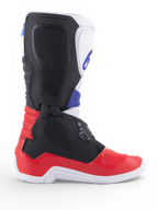 Alpinestars Botas Tech 3, botas de motocross y moto off-road, blancas, rojas y azul oscuro, de microfibra sintética con protección de TPU