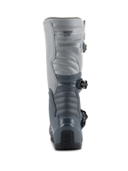 Alpinestars Tech 3 Boots, Motocross Boots, Dark Gray, Light Gray, and Black, rear view featuring durable TPU protection plates, segmented gray panels, and 'Tech Series' branding on the heel.