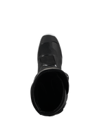 Alpinestars Tech 3 Enduro Waterproof Boots, Black and White, overhead view looking into the boot opening, showing the interior lining and reinforced toe box, designed for off-road and adventure riding.