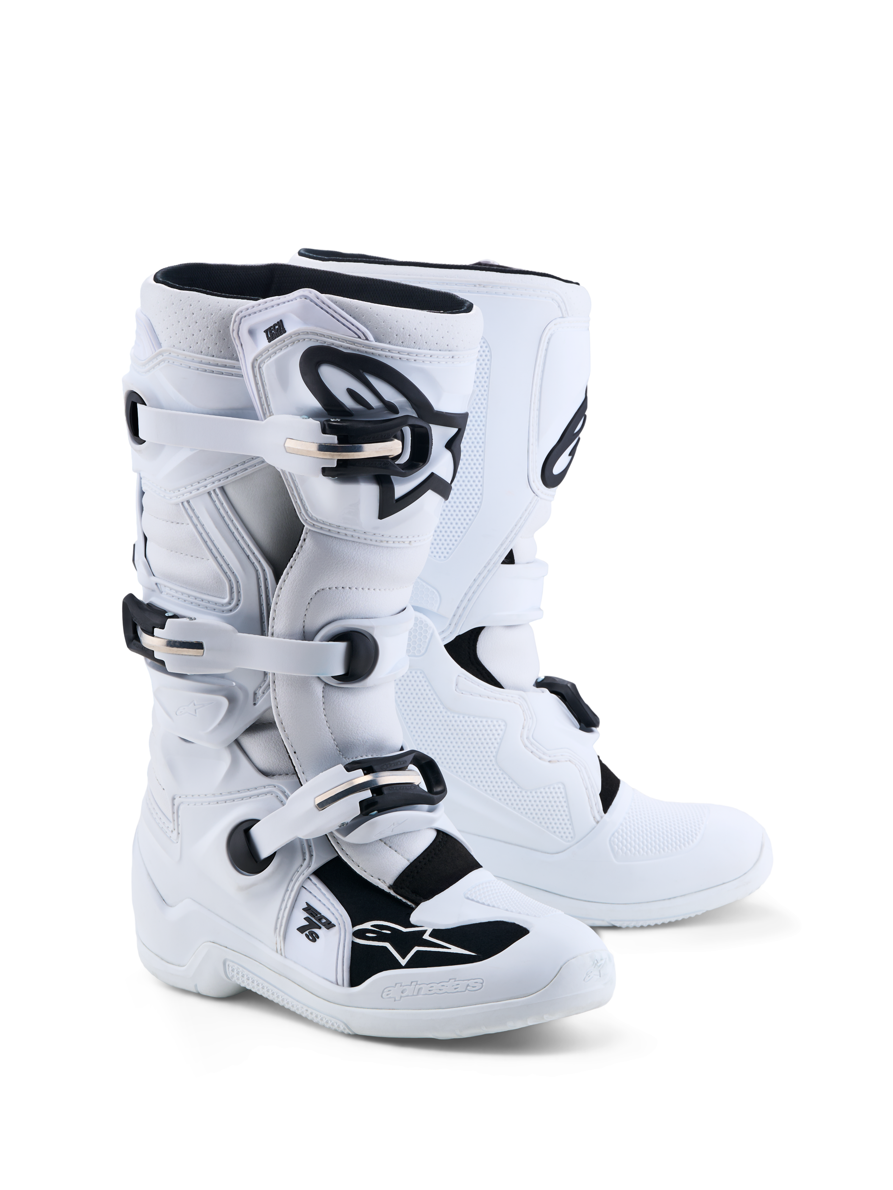Alpinestars botas juvenil Tech 7S, botas de motocross blancas y negras con protección de TPU y certificación CE