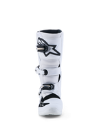 Alpinestars Botas Juvenil Tech 7S, botas de motocross blancas y negras con placas de TPU y sistema de hebillas.