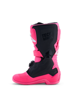 Alpinestars botas Tech 7S juvenil, botas de motocross en rosa flúor y negro, con protección de TPU, ajuste para pilotos junior y certificadas CE.