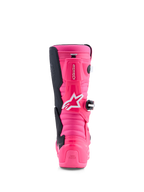 Alpinestars botas Tech 7S juvenil, botas de motocross en rosa flúor y negras con protección de TPU y sistema de pivote.