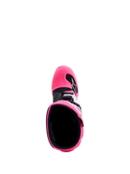 Alpinestars botas Tech 7S Juvenil de motocross, rosa flúor y negras, vista superior del interior con protección de TPU