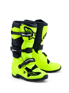 Alpinestars Tech 7S Juvenil, botas de motocross en amarillo flúor y negro con protección TPU y sistema de pivote.