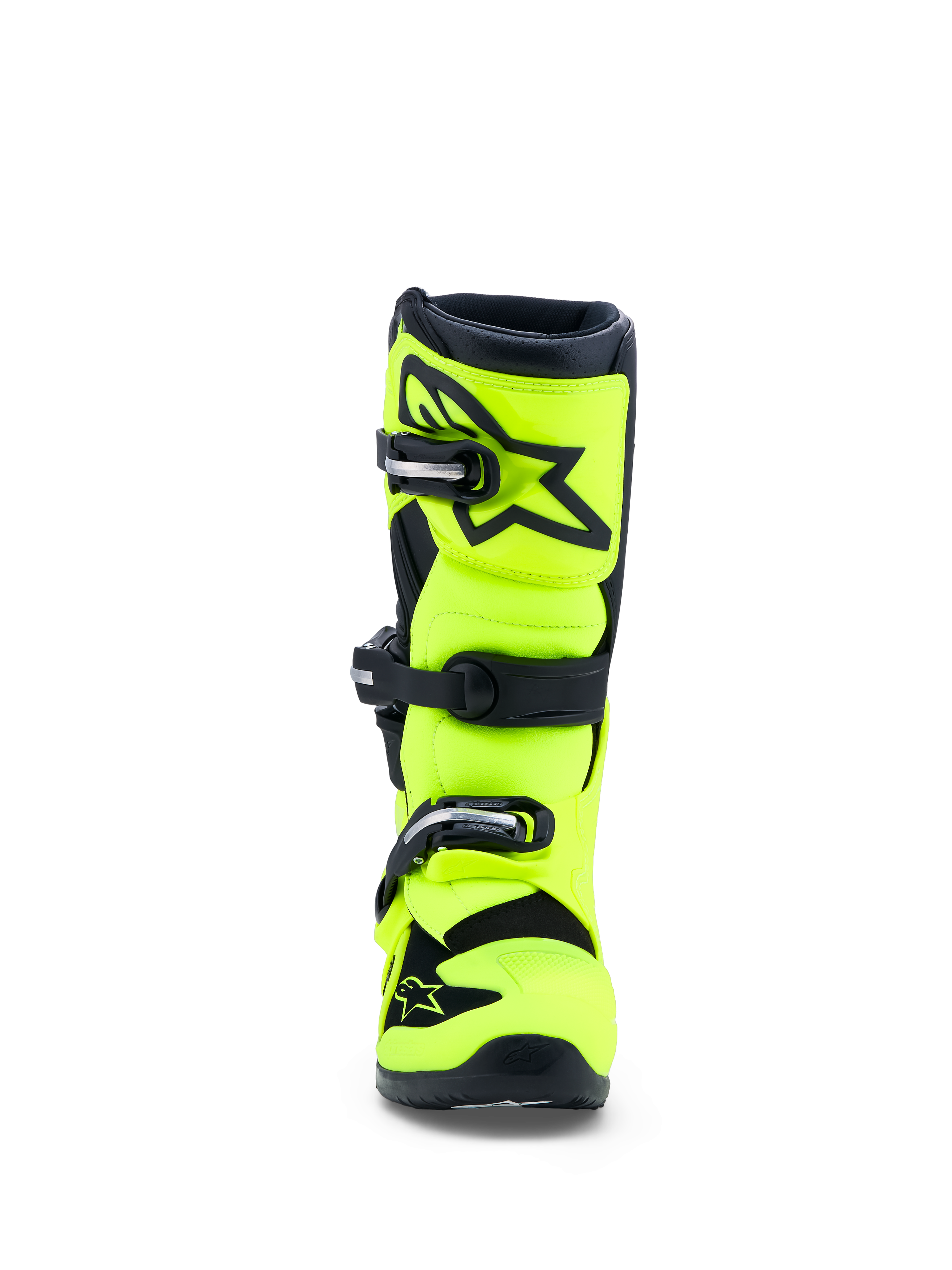 Alpinestars Tech 7S Juvenil, botas de motocross amarillo flúor y negro con protección de espinilla de TPU, certificadas CE
