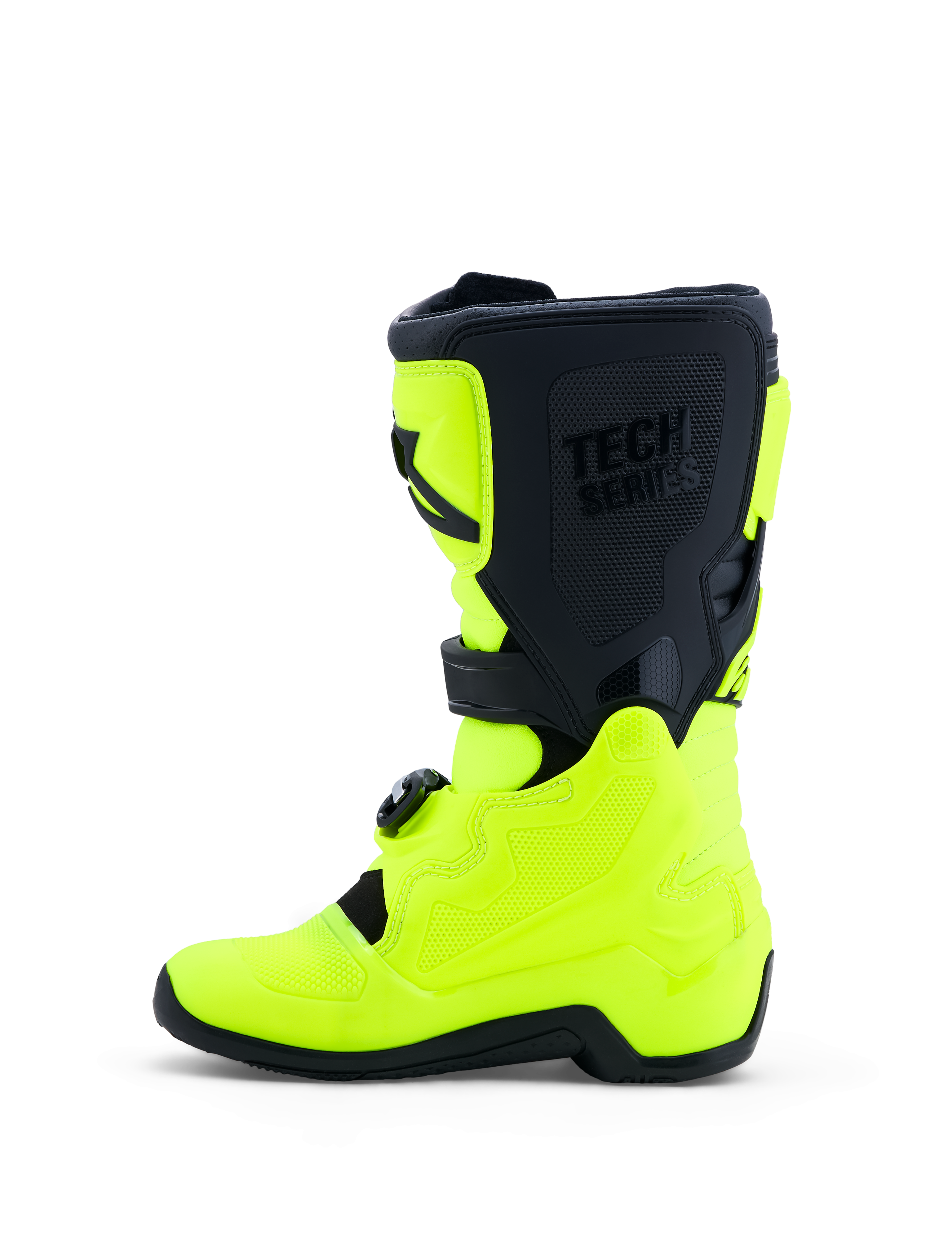 Alpinestars Tech 7S Juvenil, botas de moto para motocross y off-road, amarillas fluorescentes y negras, protección de TPU con sistema de pivote, certificadas CE