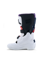 Alpinestars botas Tech 7S Juvenil, botas de motocross blancas y negras con detalles rojos, construcción de TPU