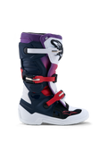 Alpinestars botas Tech 7S juvenil de motocross, calzado off-road en azul oscuro, blanco y rojo con protección de TPU