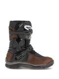 Botas Alpinestars Belize Drystar, botas de moto de caña corta para turismo de aventura, cuero marrón aceitado y negro, con protección lateral de tobillo flexi-blade, dos hebillas de trinquete ajustables y suela de goma texturizada duradera