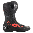 Alpinestars Smx-6 V2 Vented Boots, Black and Red Fluorescent, CE Certified motorcycle racing boots with breathable microfiber.