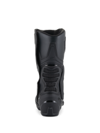 Botas Alpinestars SMX-6 V3, botas de motociclismo de alto rendimiento, negro, vista trasera que muestra el talón reforzado, zona de flexión trasera de malla 3D y diseño ergonómico estilizado para conducción en circuito y calle
