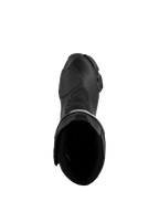 Botas Alpinestars SMX-6 V3, negras, vista superior que muestra la apertura interior y la construcción de la parte superior, calzado de motociclismo de alto rendimiento con materiales de microfibra y zonas de flexión de malla