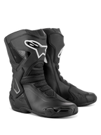 Botas Alpinestars Stella SMX-6 V3, botas de rendimiento para motociclismo para mujer, negras y blancas, con construcción de microfibra, protección de TPU en espinilla y tobillo, y zonas de flexión de malla para conducción en pista y calle