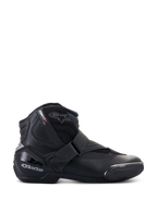 Alpinestars SMX-1 R V2 Vented Boots, botas de moto de corte bajo negras, perfil lateral con paneles de microfibra perforados, protección de talón en TPU y deslizador de puntera, cierre con correa de velcro, calzado deportivo para carretera