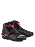 Botas Alpinestars SMX-1 R V2 Vented, calzado de moto de corte bajo, negro y rojo, con microfibra perforada para el flujo de aire, protección de TPU y cierre de correa para conducción deportiva en carretera