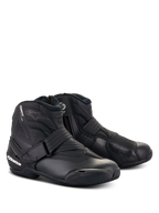 Botas Alpinestars Stella SMX-1 R V2, calzado de conducción de moto de corte bajo para mujer, color negro, con parte superior de microfibra, contrafuerte de talón y almohadilla de cambio de TPU, cierre de correa y perfil aerodinámico deportivo