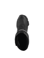 Botas Alpinestars Stella SMX-6 V3 Drystar®, botas de moto de alto rendimiento para mujer, negro, vista superior que muestra la apertura interior acolchada y la parte superior de microfibra texturizada con protector de cambio