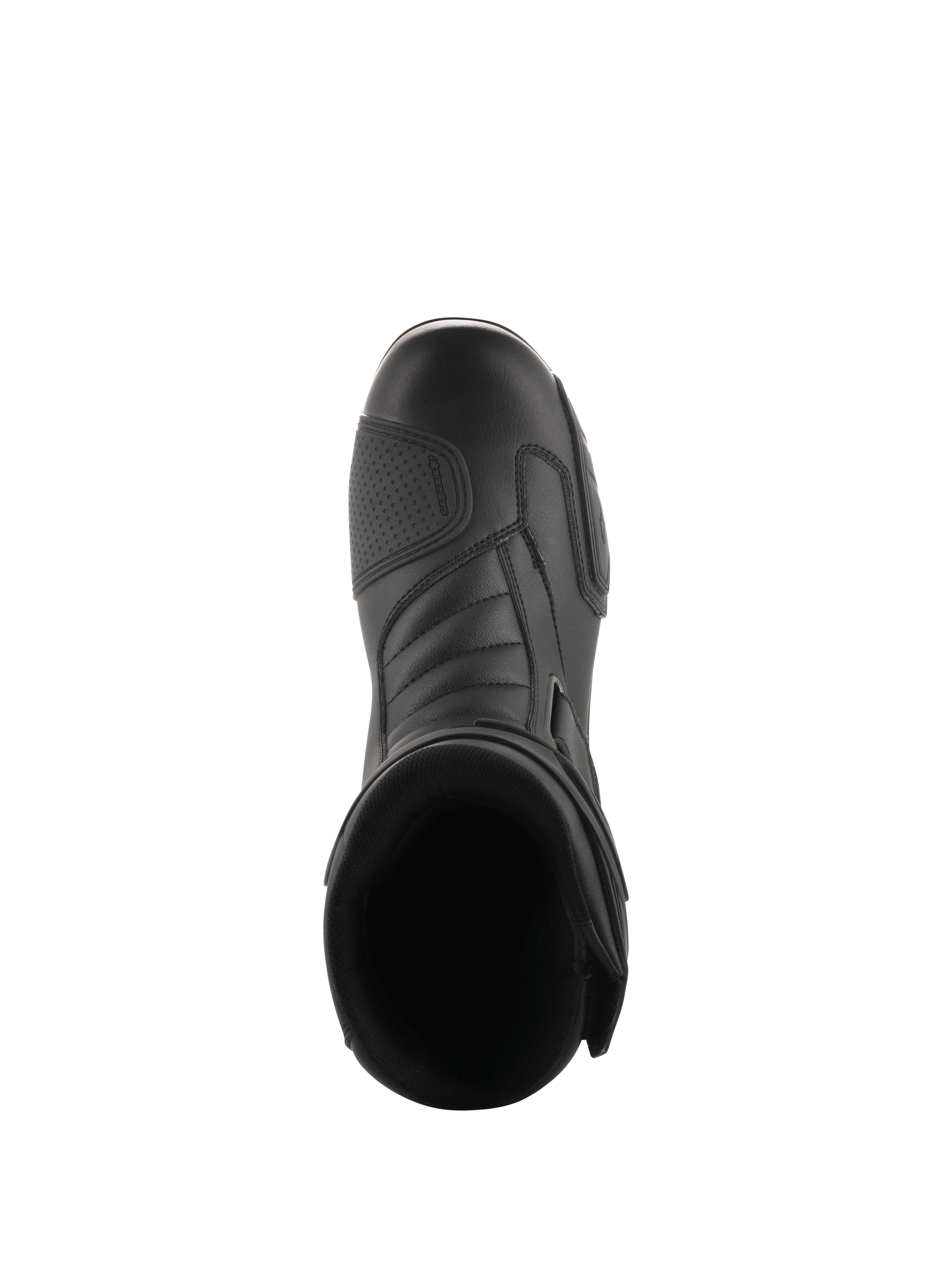 Botas Alpinestars Radon Drystar®, negras, vista superior de botas de touring para motocicleta con protector de cambio reforzado y puntera ergonómica, material sintético para un rendimiento impermeable en todas las estaciones