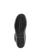 Botas Alpinestars Radon Drystar®, botas de moto touring, vista inferior de la suela de compuesto vulcanizado negro con patrones de agarre texturizados y logotipo de Alpinestars.