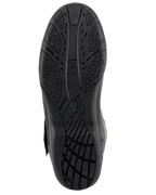 Alpinestars Ridge V2 Waterproof Boot, Black, bottom view showing the durable rubber sole with textured grip patterns and embossed Alpinestars logo, designed for all-weather traction.