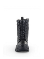 Botas Alpinestars Ava, botas de moto urbanas para mujer, negras, en cuero con cordones frontales y suela elevada robusta