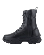 Botas Alpinestars Ava para mujer, cuero de grano completo negro, bota urbana de motociclismo con suela de goma robusta y elevada, cierre frontal con cordones y cremallera lateral, calzado de protección para mujer