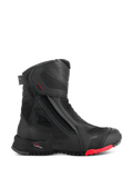 Alpinestars RT-7 Drystar, botas de moto touring, negras con detalles rojos en la suela, impermeables y transpirables, perfil lateral con cremallera y cierre de gancho y lazo, paneles textiles con puntos reflectantes, suela de tacos robusta, construcción sintética avanzada