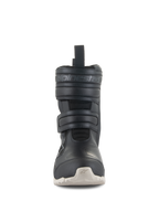 Botas Alpinestars Stella RT-7 Touring Drystar®, botas de moto touring para mujer, color negro, vista frontal con cierres de doble correa de velcro, logotipo de Alpinestars en relieve, parte superior de microfibra técnica y suela con tacos de color claro