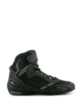 Alpinestars Faster-3 Rideknit®, zapatillas de moto negras, construcción ligera de microfibra y malla transpirable, cierre de cordones con correa de velcro en el tobillo, diseño protector de caña alta para conducción urbana