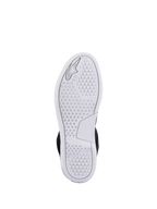 Zapatos Alpinestars Chrome, vista de la suela urbana avanzada blanca con un patrón de tracción hexagonal y el logotipo de Alpinestars en relieve, calzado casual para moto