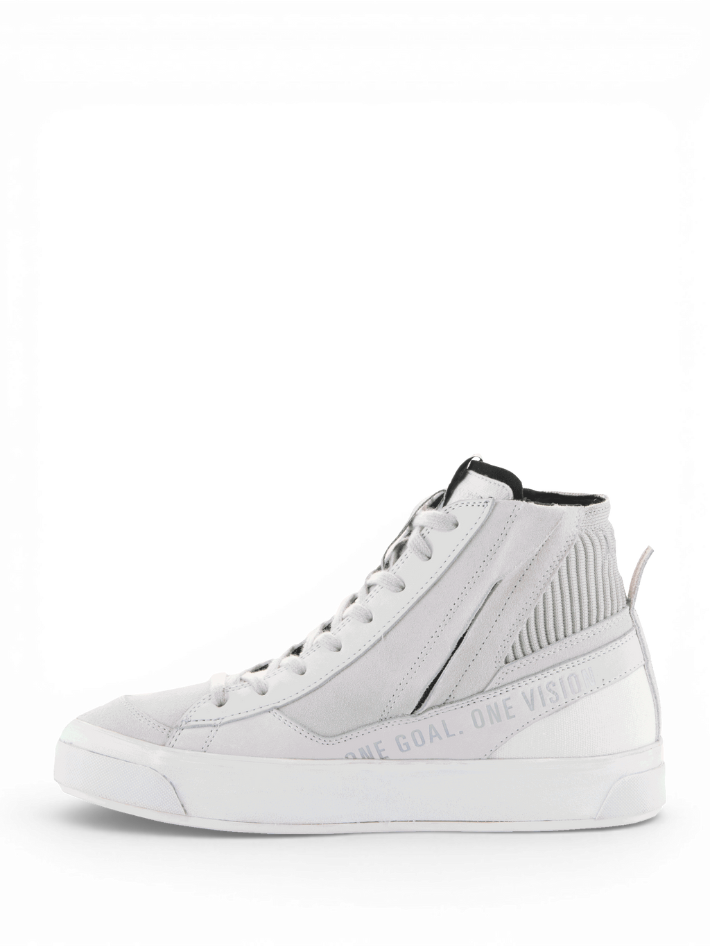 Alpinestars Stella Stated Podium, zapatos de moto urbanos para mujer, blancos y grises, con cremallera lateral y suela vulcanizada, estilo retro minimalista.