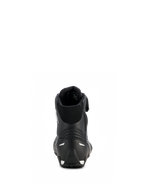 Alpinestars Woman Stella Faster-4 Drystar® Shoes, Black and Silver, rear view showing reinforced heel with silver accents, padded collar, and waterproof microfiber design