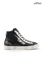 Alpinestars Zapatos Stated Flair, zapatos de moto urbanos para hombre, negros y blancos, de cuero con protección CE y estética retro racing