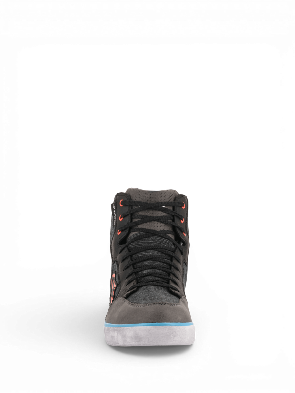 Alpinestars J-6 Impermeable Canvas, zapatos de moto para hombre, gris y negro con detalles azul claro, estilo urbano