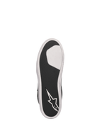 Suela de los zapatos de moto Alpinestars J-6 Impermeable, suela cup de goma vulcanizada negra y blanca con logotipo de estrella y diseño de alto agarre