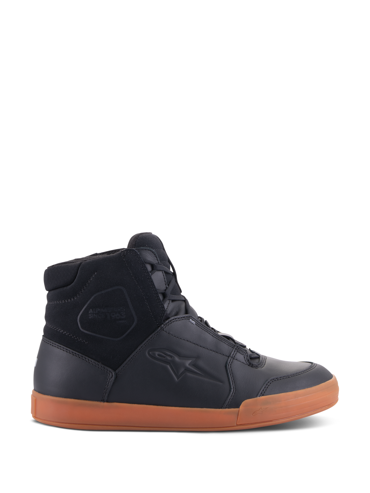 Zapatos Alpinestars Chrome Drystar®, calzado urbano para moto, negro con suela de goma, diseño de caña alta con paneles de cuero de primera calidad y ante, calzado protector de estilo urbano casual