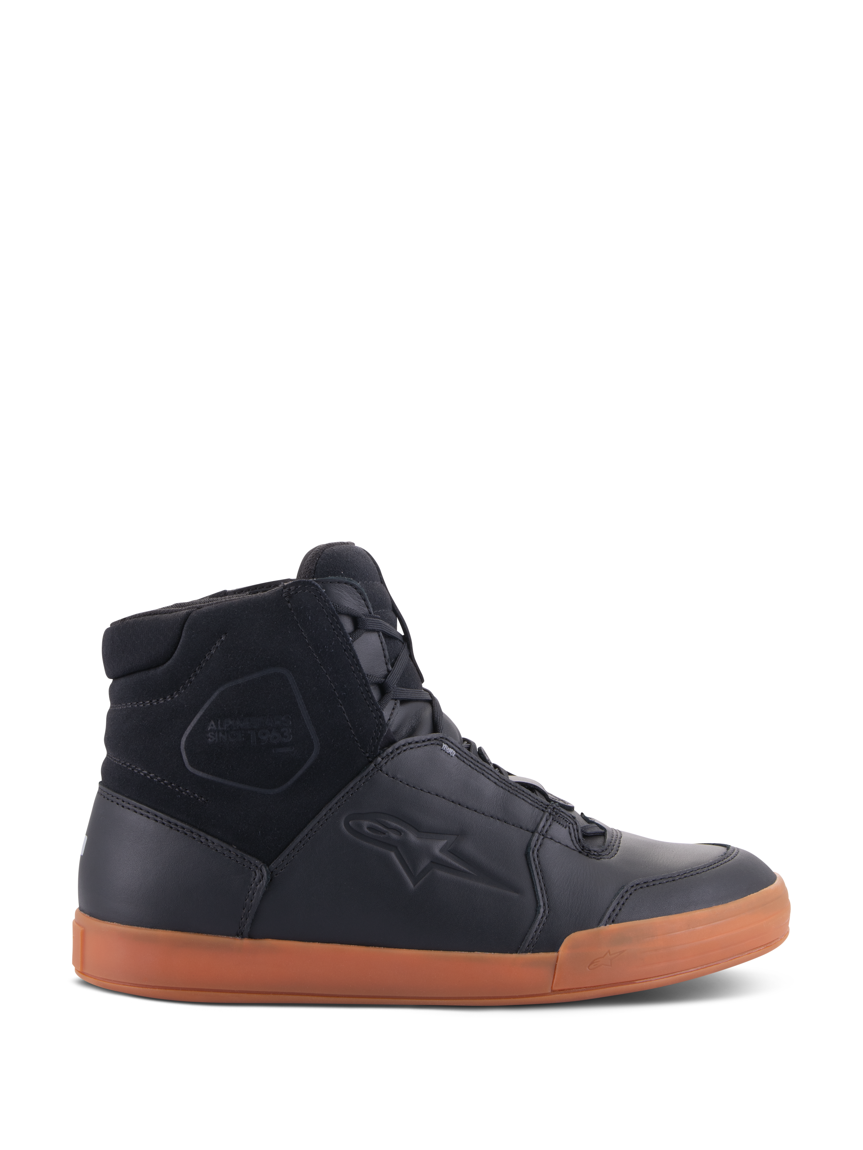 Zapatos Alpinestars Chrome Drystar®, calzado urbano para moto, negro con suela de goma, diseño de caña alta con paneles de cuero de primera calidad y ante, calzado protector de estilo urbano casual