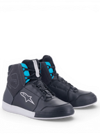 Alpinestars Chrome Drystar, zapatos de moto para mujer, negros y turquesa, impermeables, construcción de cuero y ante, estilo urbano casual