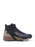 Alpinestars Cr-X Gore-Tex, zapatos de moto impermeables, negros, gris oscuro y beige, con membrana Gore-Tex, protección TPF y lazada alta
