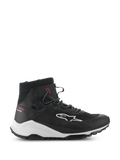 Alpinestars Speedforce XR Shoes, zapatillas de motociclismo de caña alta en negro y blanco, calzado de conducción urbana, perfil lateral con parte superior de malla textil, logotipo lateral blanco, entresuela blanca gruesa con marca Alpinestars y texto Urban Series en rojo en el talón