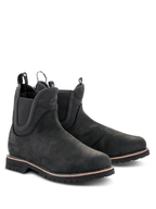 Zapatos Alpinestars Turnstone, botas de moto negras estilo Chelsea, parte superior de cuero bovino mate con paneles laterales elásticos y tiradores traseros, calzado urbano con suela dentada robusta y costura de vira blanca