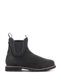 Alpinestars Turnstone Shoes en color negro, botines de moto estilo Chelsea, piel de vaca mate con paneles laterales elásticos, suela gruesa con detalle de vira marrón, dos tiradores, calzado de protección para conducción urbana