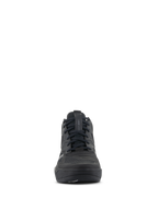 Zapatos Alpinestars Speedflight, calzado para motociclismo de alto rendimiento, color negro, vista frontal, parte superior de ripstop de alto rendimiento con refuerzos sin costuras, diseño de estilo urbano con sistema de cierre de cordones para conducción urbana.