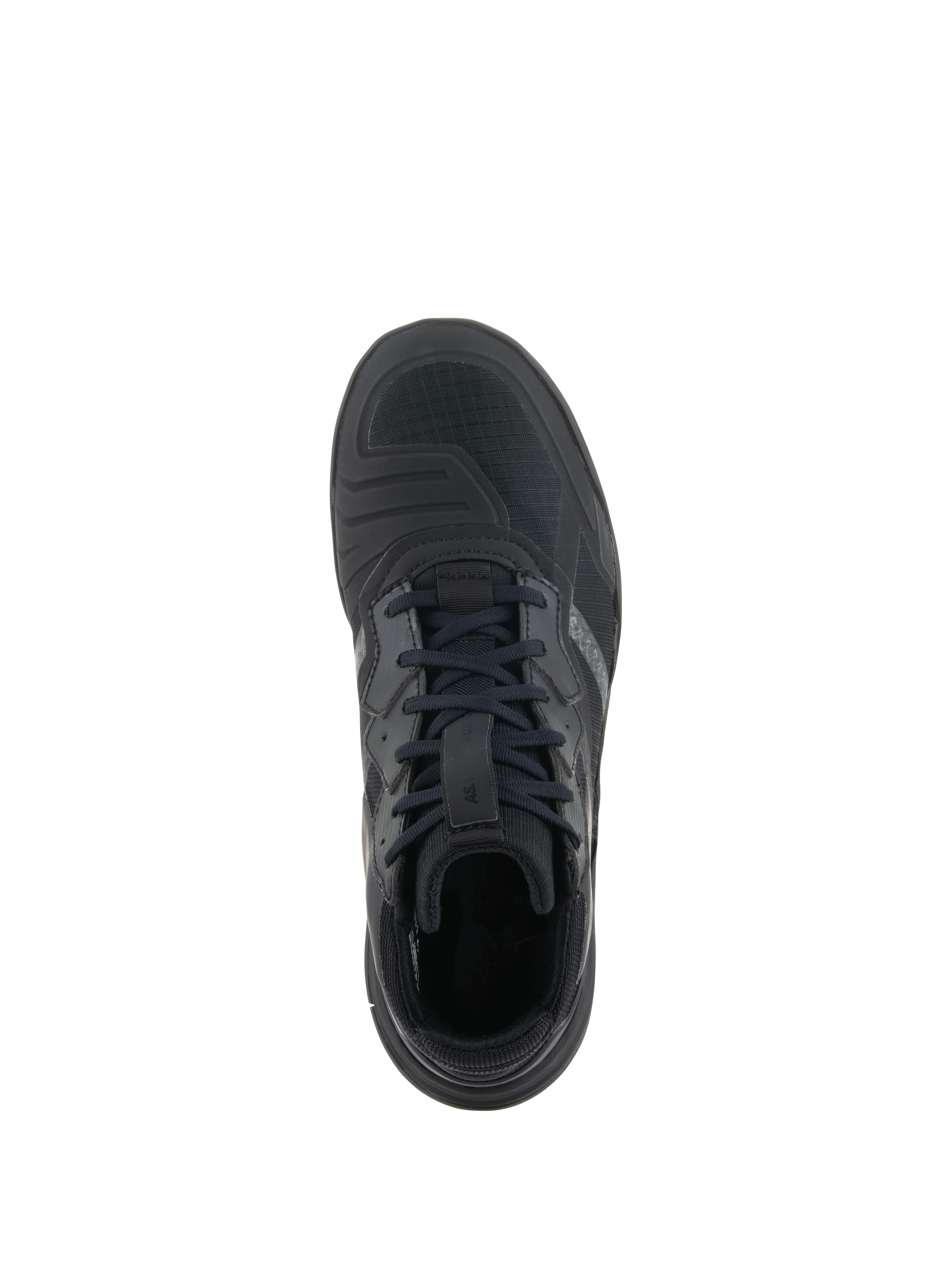 Zapatos Alpinestars Speedflight, Negro Negro, vista superior, con parte superior de ripstop de alto rendimiento con almohadilla de cambio integrada, cordones negros y diseño urbano elegante