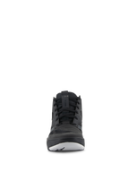 Alpinestars Speedflight Shoes, Performance Riding Shoes, Black and White, front view, sneaker-style motorcycling footwear with ripstop upper and black laces