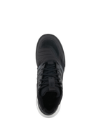 Alpinestars Speedflight Shoes, Performance Riding Shoes, Black and White, top-down view showing the ripstop upper, laces with lace loop strap, and white sole accents, street-styled motorcycling sneaker