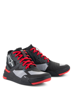 Alpinestars Speedflight Shoes, Performance Riding Shoes, Black Bright Red and White, featuring a ripstop upper with gray panels, red laces and sole accents, white Astars logo on the side, sport-styled motorcycle sneaker design