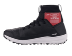 Zapatillas Alpinestars Speedforce, calzado para motociclismo, negro, blanco y rojo, con parte superior textil MATRYX, protección de tobillo de corte alto con panel gráfico rojo, entresuela deportiva blanca y silueta inspirada en zapatillas de running para conducción urbana